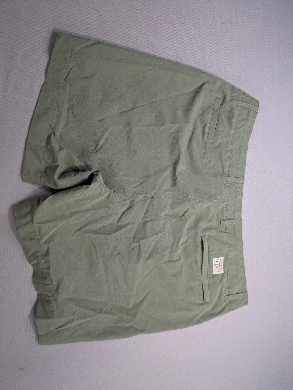 Faherty Shorts Mens 36 Green All Day Hybrid Quick Dry Stretch Drawstring MSC0013